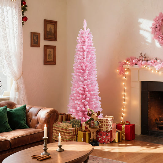 5 FT Artificial Christmas Tree, 328 Branch Tips, Pink Christmas Tree Pink at Gallery Canada