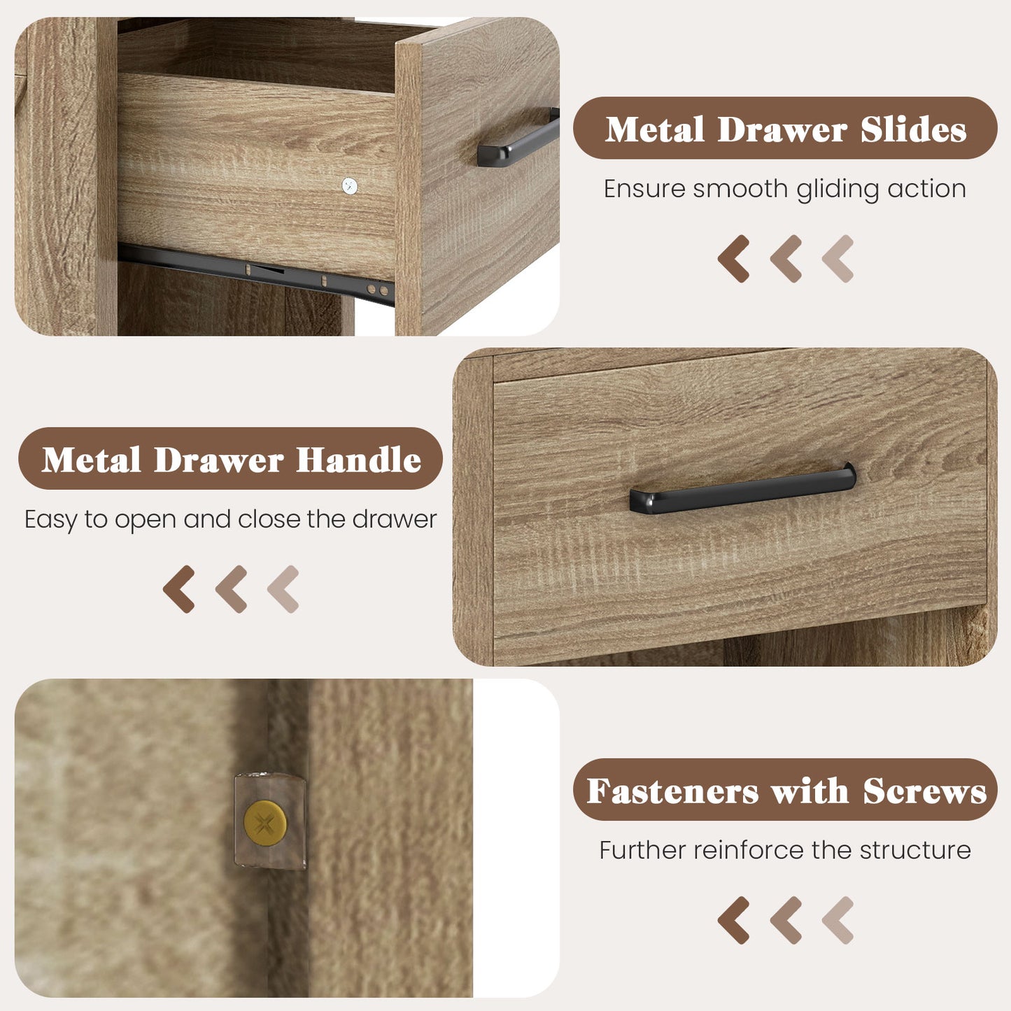 Nightstand With Drawer And Shelf, Natural End & Side Tables at Gallery Canada