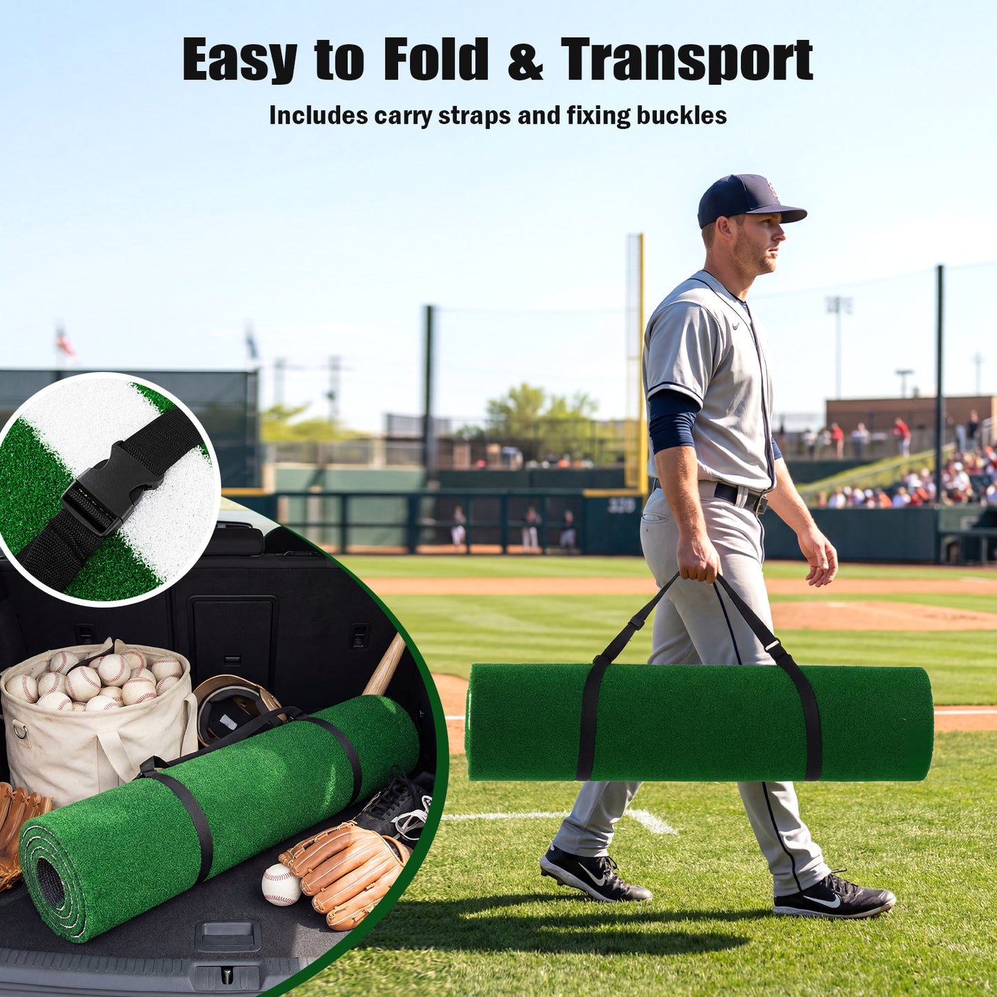Softball Pitching Mat, 10 x 3 Feet Training Aid, Green Golf at Gallery Canada