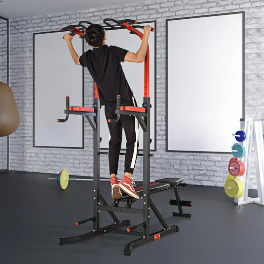 Power Tower Pull Up Bar, Home Gym Equipment, Sit Up Bench Power Towers Black, Red at Gallery Canada