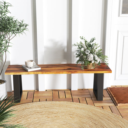 Solid Acacia Wood Patio Bench Dining Bench Seating Bench Outdoor Benches Options at Gallery Canada