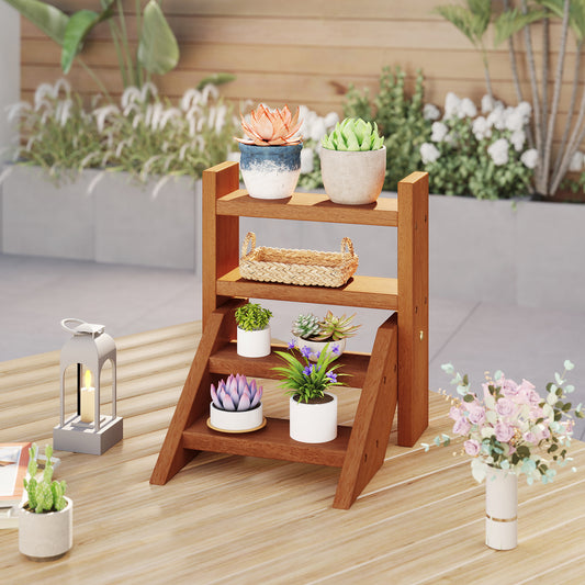 Solid Wood Plant Stand, Flowerpots And Succulents, Natural Plant Stands Natural at Gallery Canada