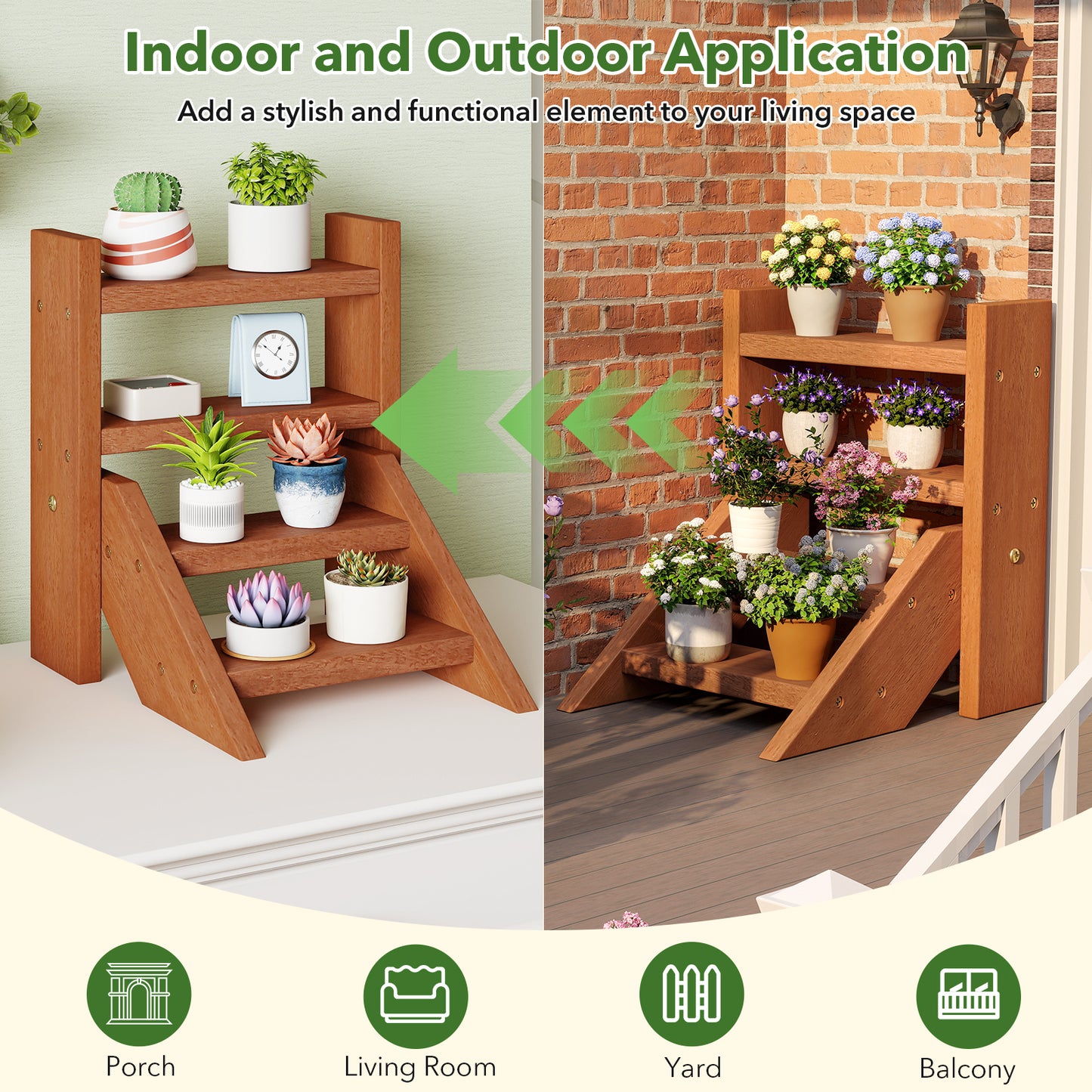 Solid Wood Plant Stand, Flowerpots And Succulents, Natural Plant Stands at Gallery Canada