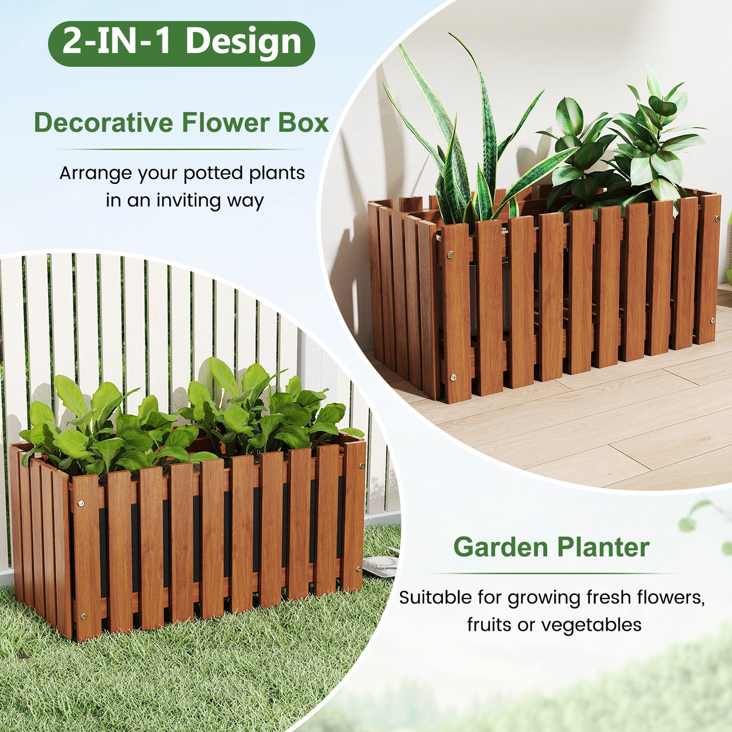 Solid Wood Raised Garden Bed for Flower and Vegetable, Natural Raised Garden Beds at Gallery Canada