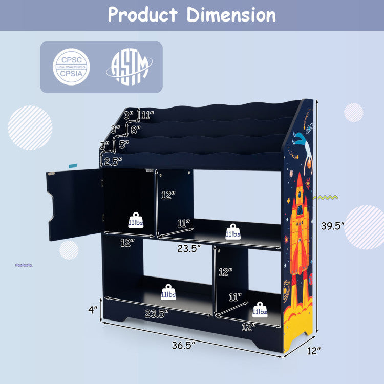 Astronaut Theme Kids Platform Bed With Toy Storage Toddler & Kids Furniture at Gallery Canada
