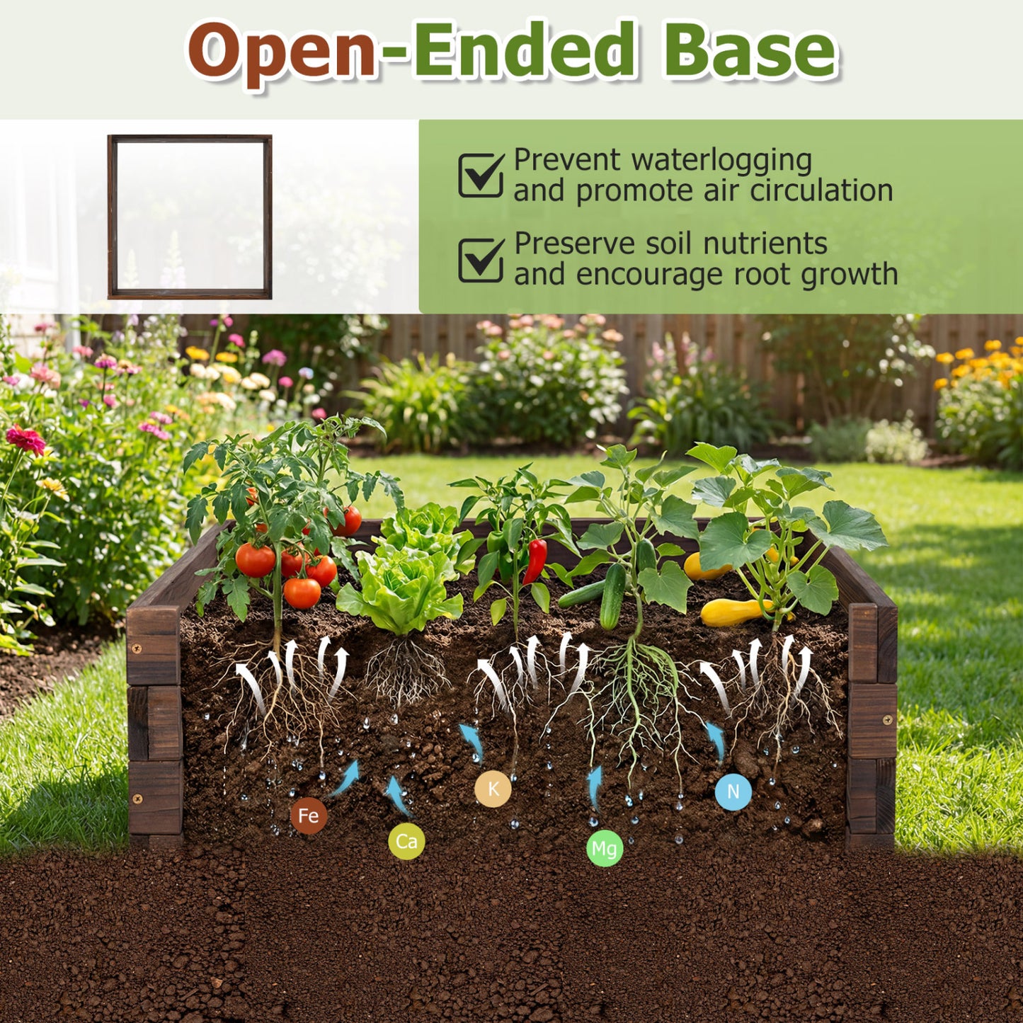 Square Raised Garden Bed Flower Vegetables Seeds Planter Raised Garden Beds at Gallery Canada