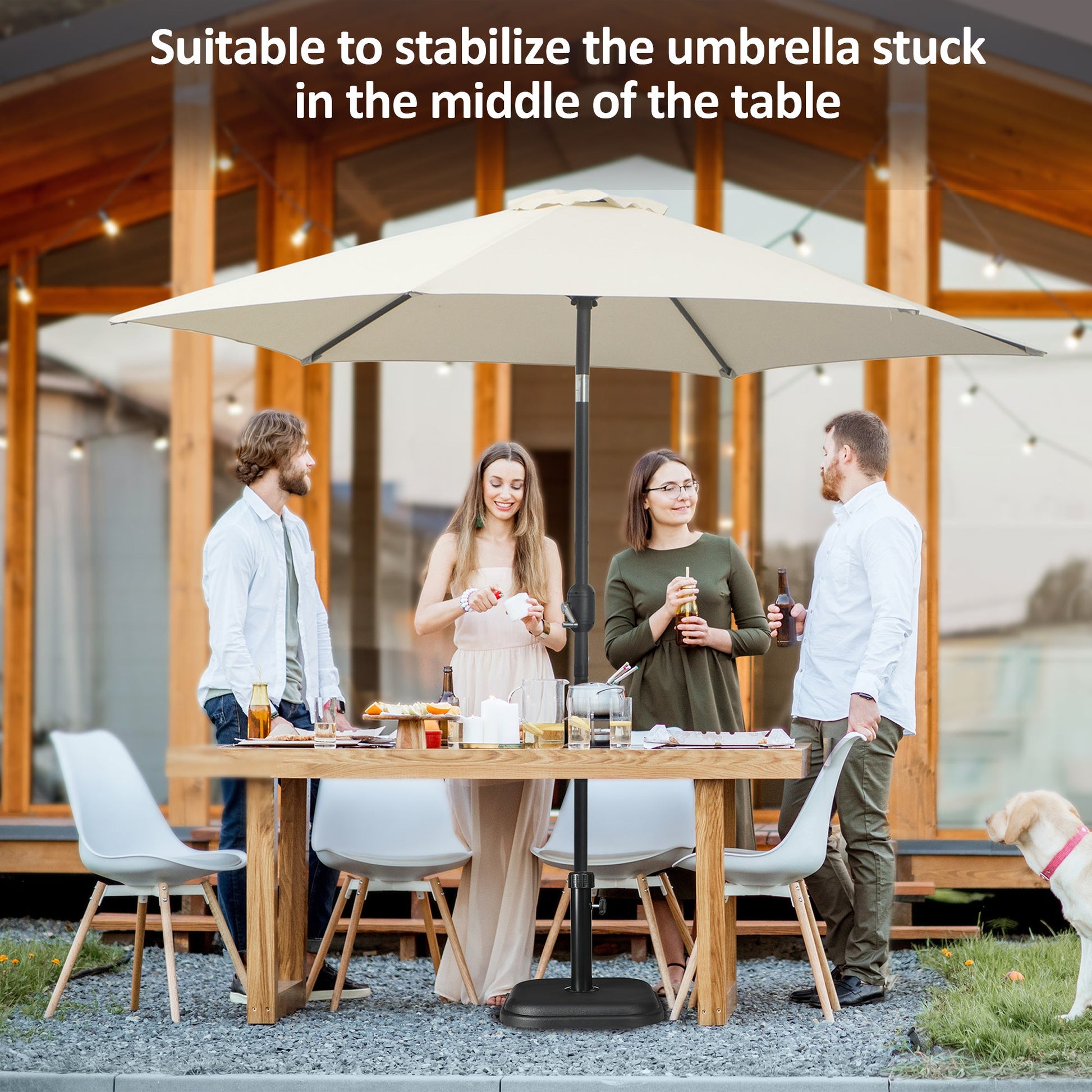 Patio Umbrella Base, 24 lb Heavy Duty Concrete Umbrella Stand, Market Table Umbrella Base Holder for Outdoor, Black at Gallery Canada