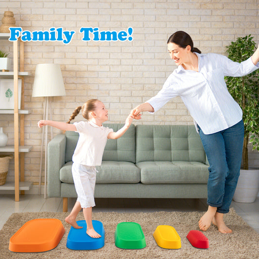 Kids Stepping Stones, 5Pcs Non-Slip River Stone Set, Multicolor Toy Sports Multicolor at Gallery Canada