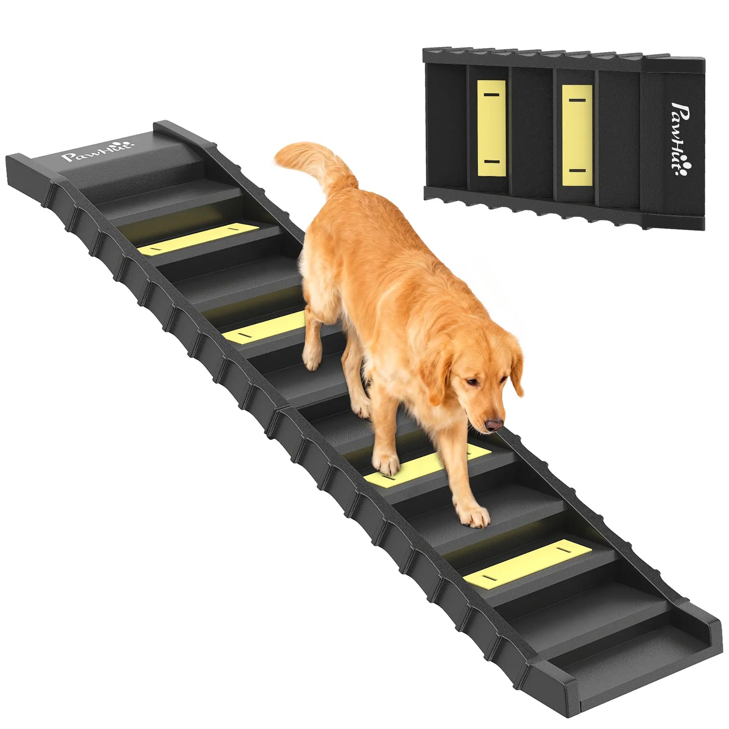 Foldable Dog Ramp With Anti-Slip Steps, Pet Stairs For Senior Pets, Black Dog Stairs at Gallery Canada