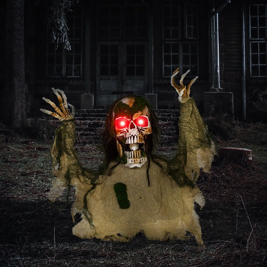 Animated Skeleton with LED Eyes, Battery Operated Halloween Decor Halloween Decorations Khaki at Gallery Canada