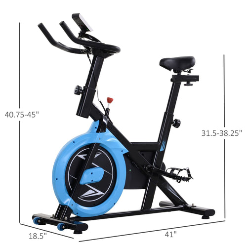 Stationary Exercise Bike, 13lbs Flywheel Belt Drive Training Bicycle, w/ Adjustable Resistance LCD Monitor