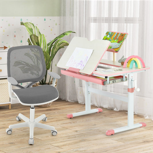 Swivel Mesh Children Computer Chair, Adjustable Height, Gray Kids Chairs & Seating Gray at Gallery Canada