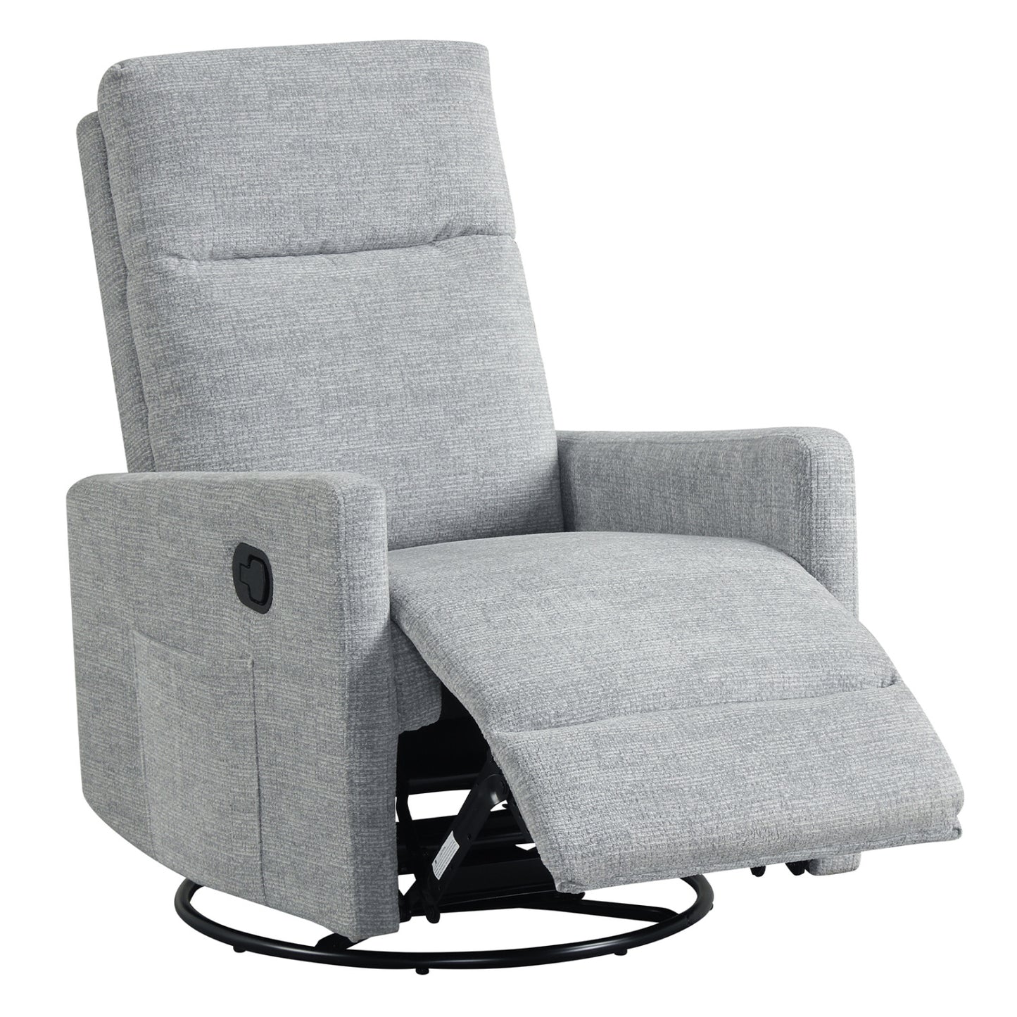 Swivel Rocking Chair 360°, Nursery Reclining Armchair, Gray Floor Chairs Gray at Gallery Canada