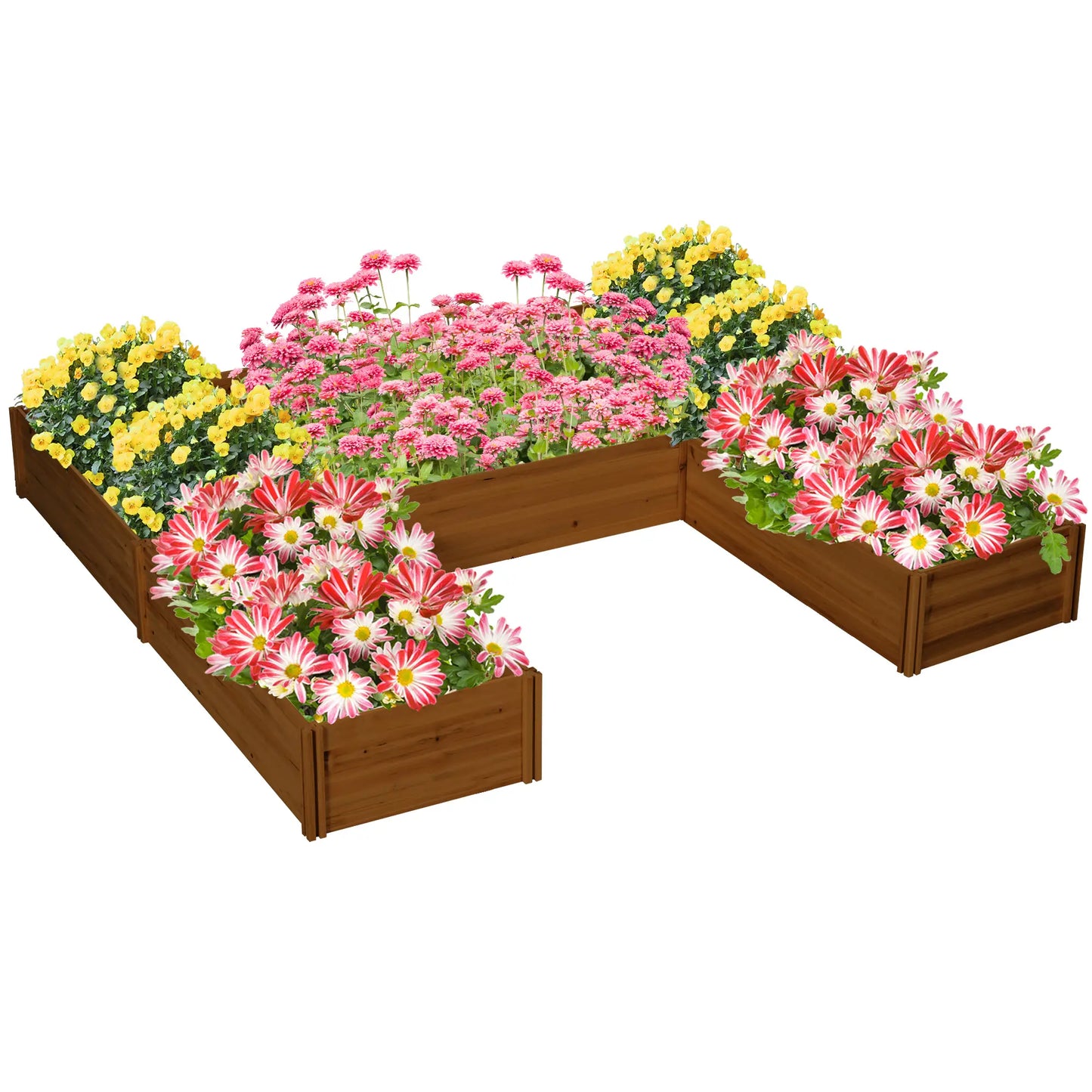 DIY 5-Box Garden Planter, Open Bottom, Outdoor, Brown Raised Garden Beds at Gallery Canada