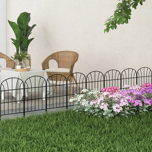 8 Pack Garden Fencing, Decorative Fence Panels, Animal Barrier, Flower Edging Garden Fences Black at Gallery Canada