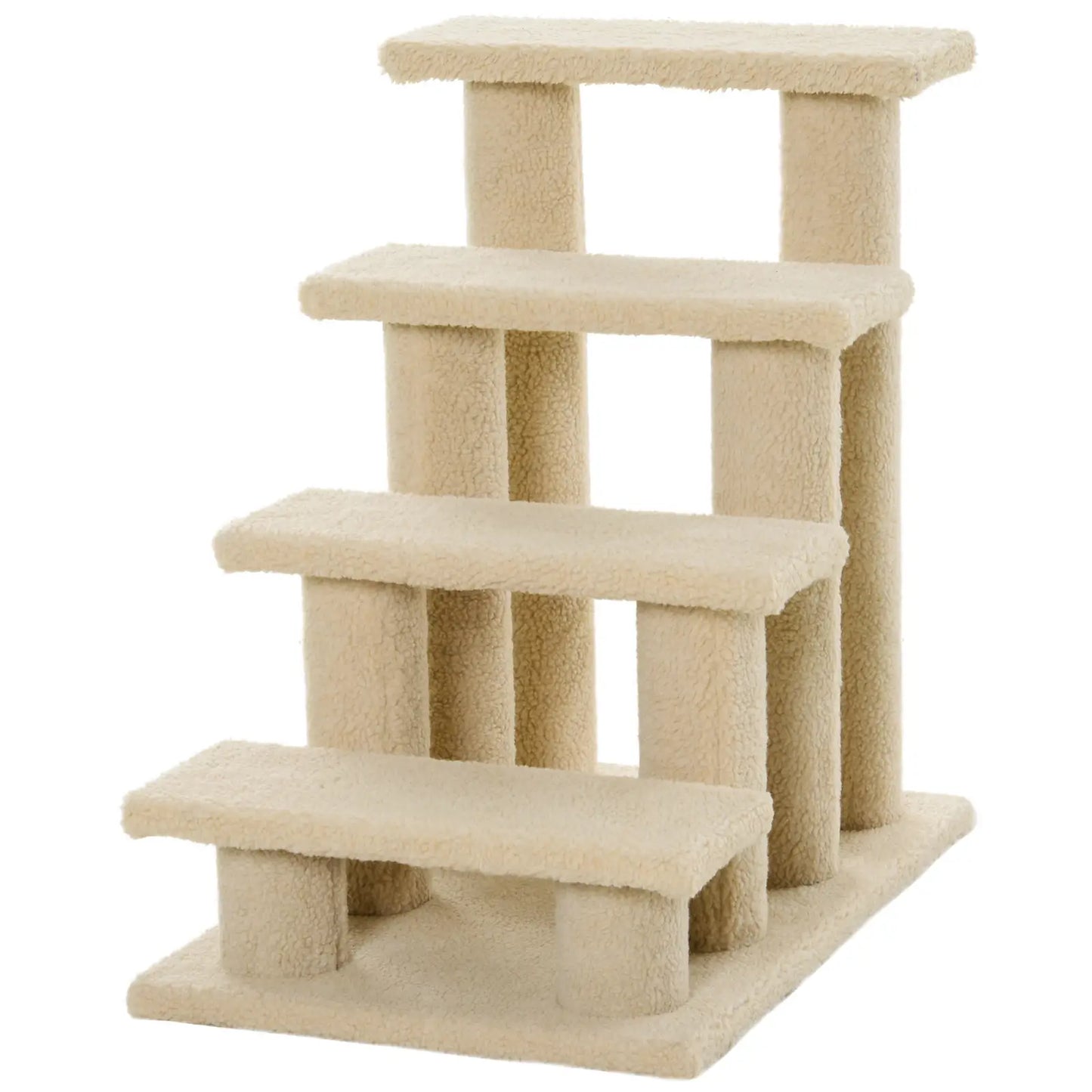 23.5" 4 Tier Pet Stairs, Dog Cat Step, Cream White Cat Stairs at Gallery Canada