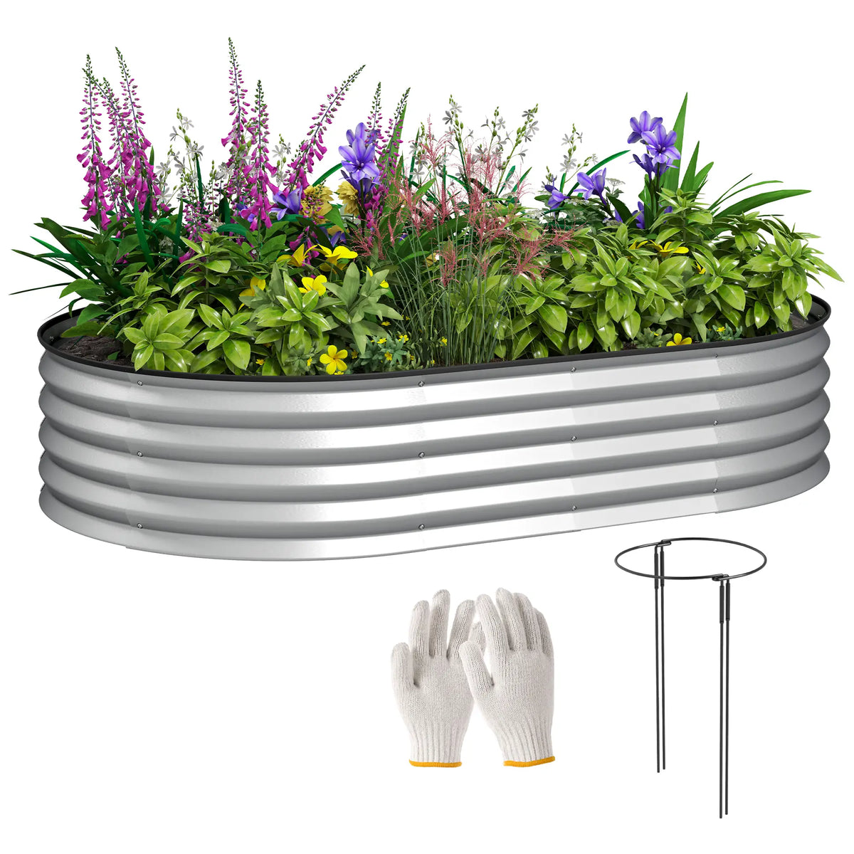 5' x 3' x 1' Outdoor Planter Box, Galvanized Raised Garden Bed, Silver Raised Garden Beds at Gallery Canada