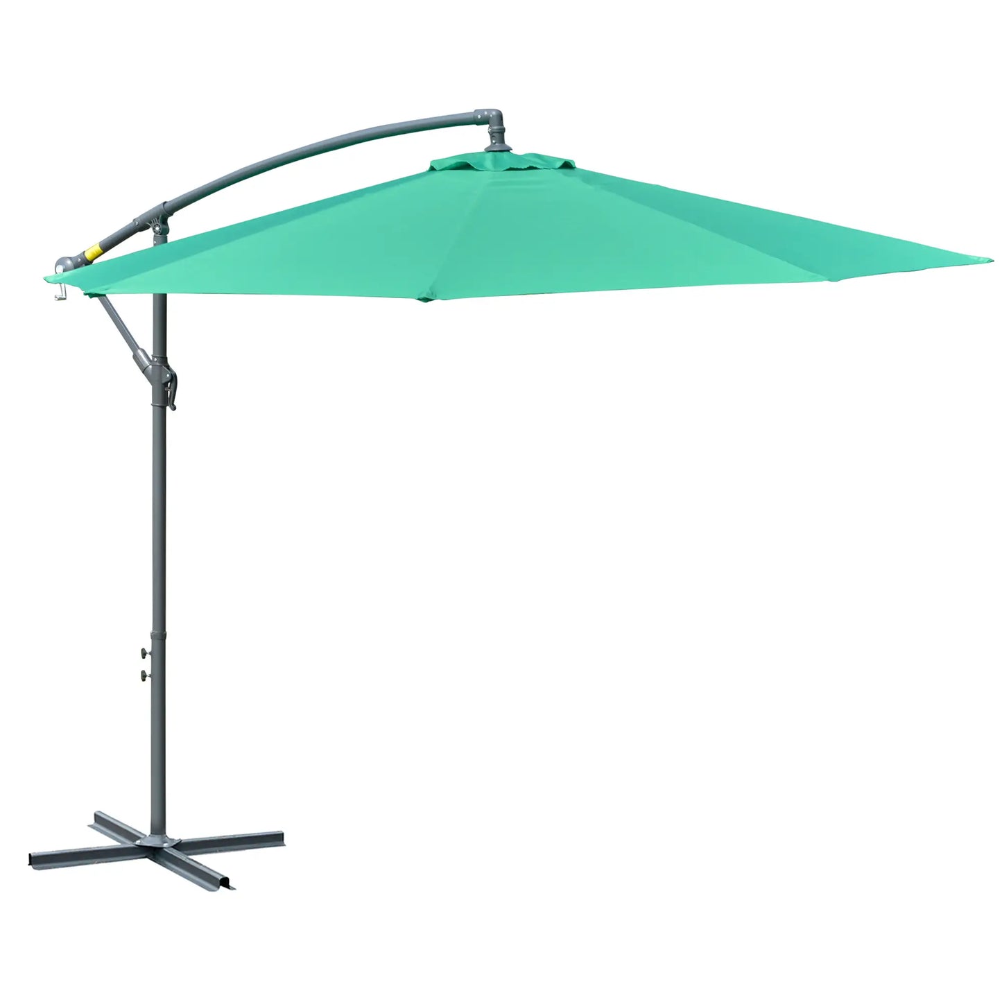 10ft Offset Patio Umbrella, Garden Hanging Parasol with Crank, Green Cantilever Umbrellas at Gallery Canada