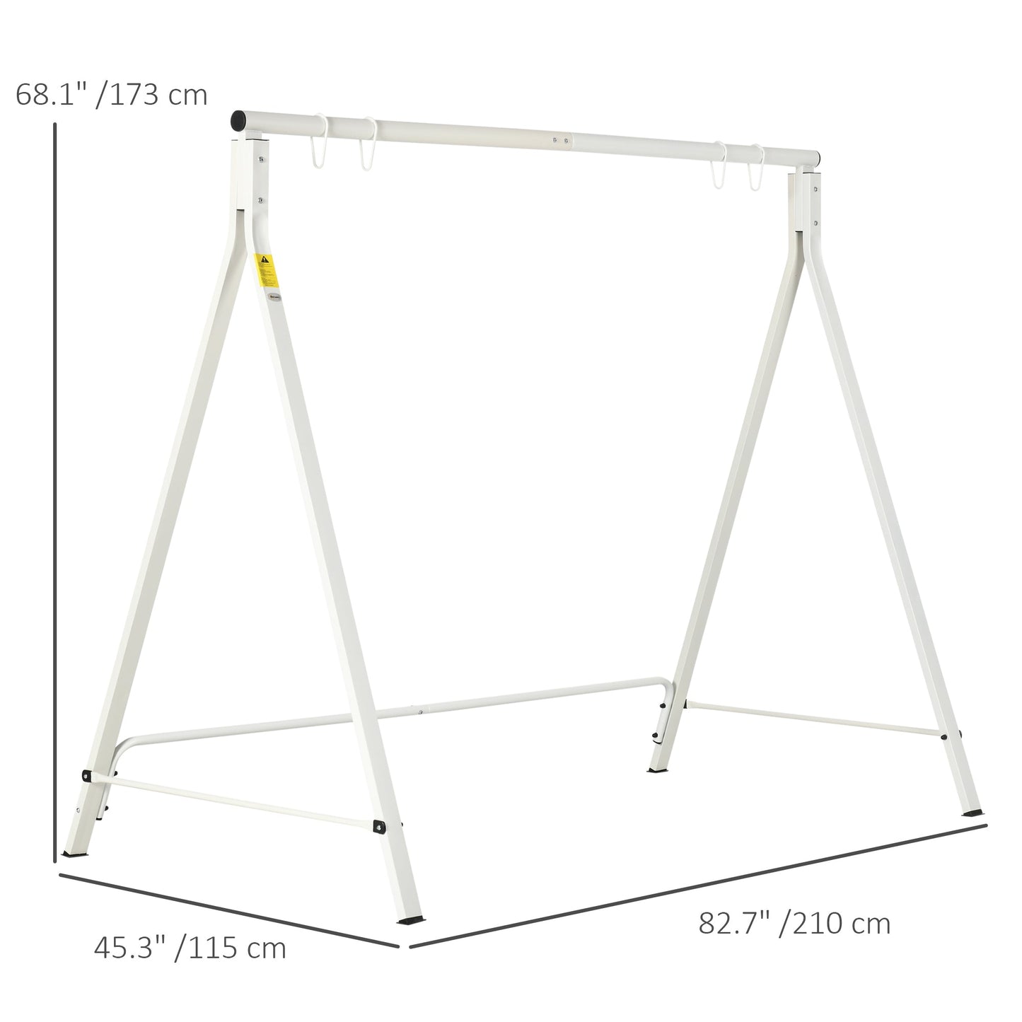 Metal Swing Stand Swing Frame, Hanging Chair Stand Only, 528 LBS Weight Capacity, for Backyard, Patio, Lawn, White at Gallery Canada