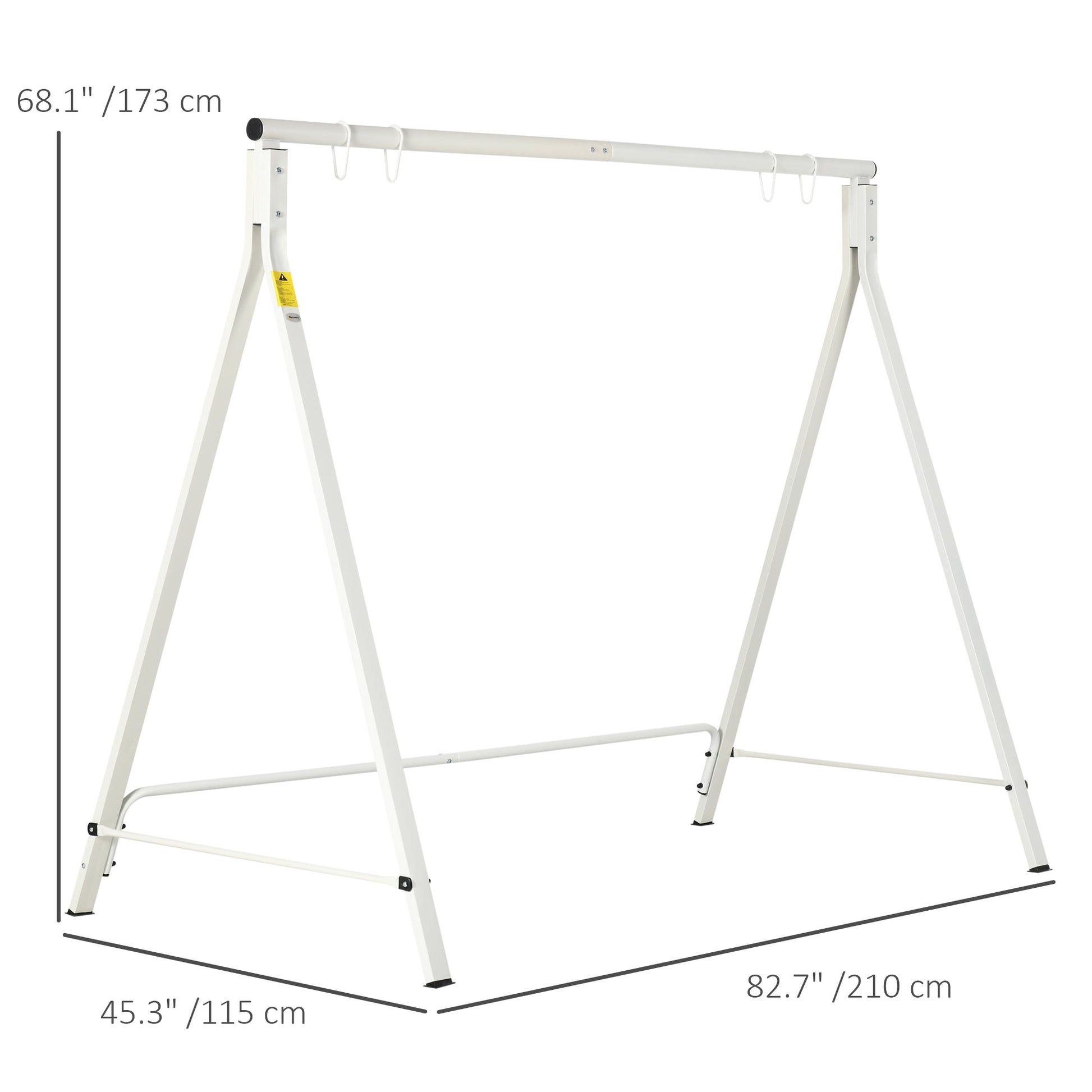 Metal Swing Stand Swing Frame, Hanging Chair Stand Only, 528 LBS Weight Capacity, for Backyard, Patio, Lawn, White at Gallery Canada