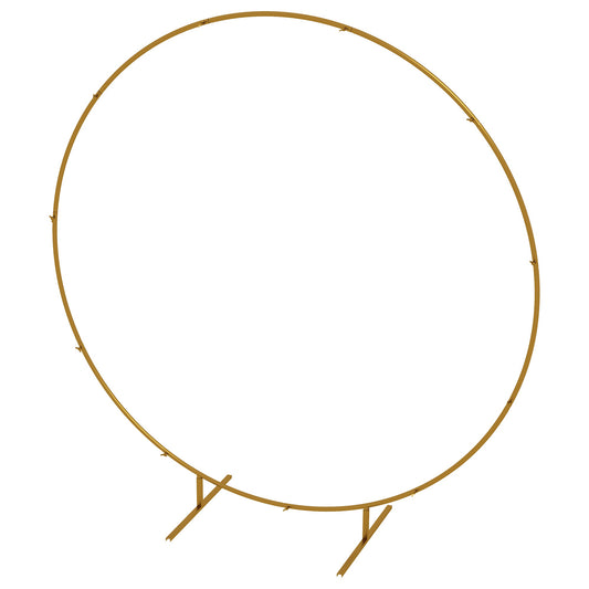6.6FT Gold Backdrop Stand, Round Metal Wedding Arch for Birthday Party, Bridal Shower, Graduation, Ceremony - Gallery Canada