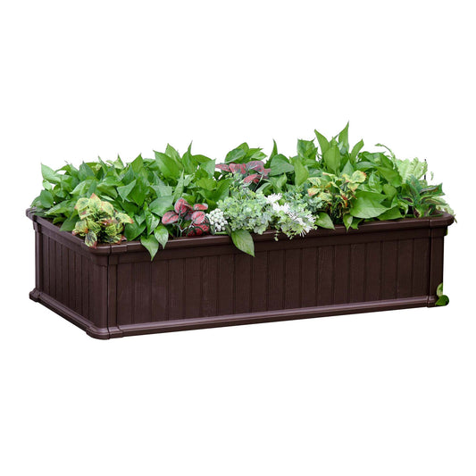 49'' x 24'' x 12'' Plastic Raised Garden Bed Cultivation Bed Planter Box for Flower, Herbs, Veggies for Garden, Backyard, Patio, Brown - Gallery Canada