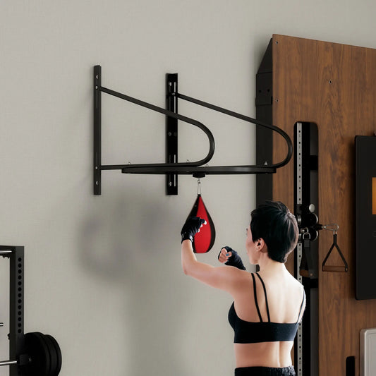 Wall Mounted Speed Bag Boxing Platform, Adjustable Height Strength Training Equipment Red and Black at Gallery Canada