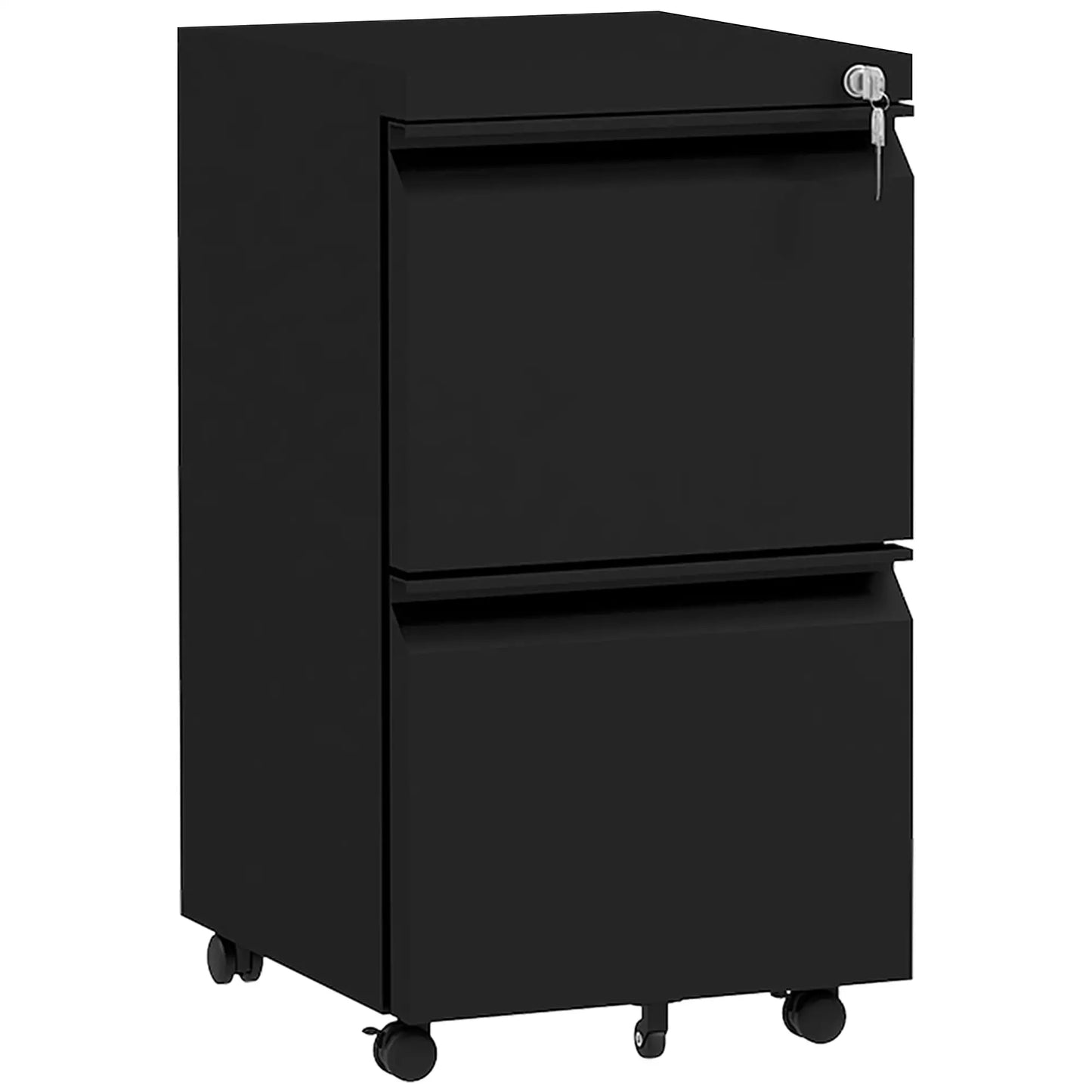 Mobile Vertical Filing Cabinet, 2-Drawer, Adjustable Hanging Bar, Letter, A4, Legal Size, Black Office Cabinets & Cupboards at Gallery Canada