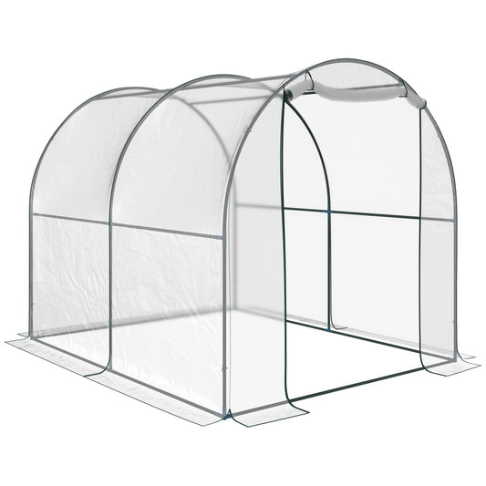 6.6' x 8.2' x 6.6' Dome Tunnel Greenhouse Plant Shed Garden Hot House Growing Tent w/ Roll Up Door, Transparent - Gallery Canada