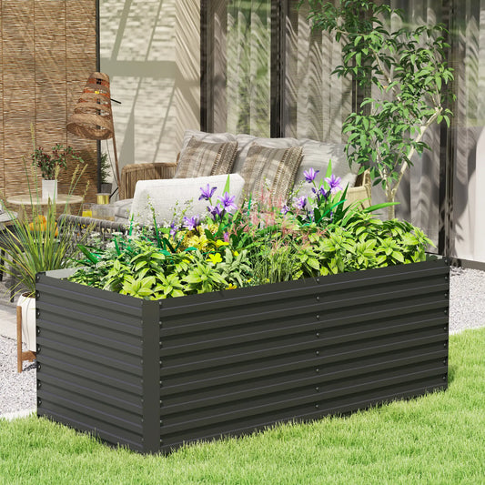 5' x 3' x 2' Raised Garden Bed, Galvanized Planter Box, Dark Grey Raised Garden Beds Dark Grey at Gallery Canada