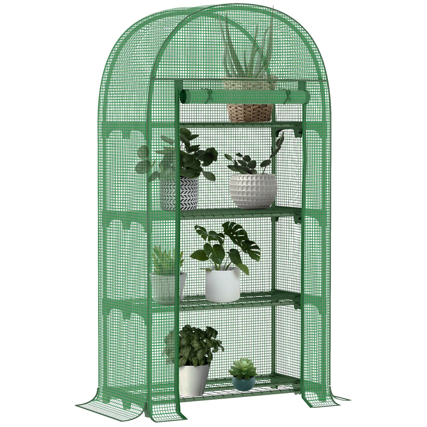 Portable Mini Greenhouse, Zippered Door, PE Cover, 31.5" x 19.3" x 63", Green Mini Greenhouses at Gallery Canada