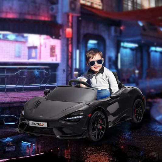 McLaren 765LT 12V Kids Electric Car, Scissor Doors, Remote, Black Electric Toy Cars Black at Gallery Canada