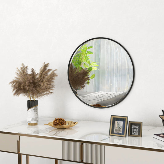 24" Round Wall Mirror, Modern Home Decor for Bedroom Living Room Bathroom, Black Wall Mirrors Black at Gallery Canada