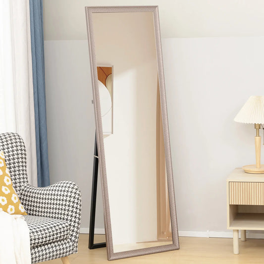 64" x 21" Rectangular Full Length Mirror, Gunmetal Silver Full Length Mirrors Gunmetal Silver at Gallery Canada