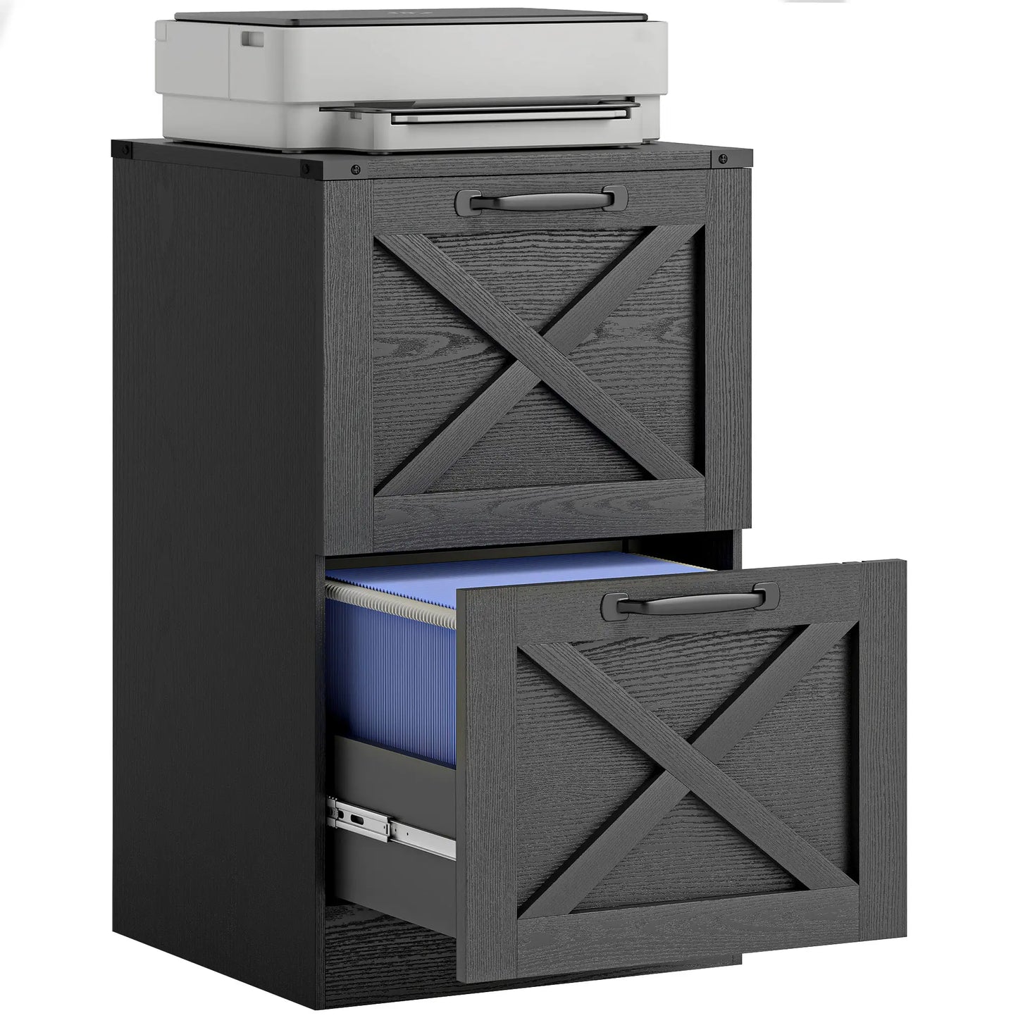 2-Drawer File Cabinet, Silent Slides, Vertical Farmhouse, Black Office Cabinets & Cupboards at Gallery Canada