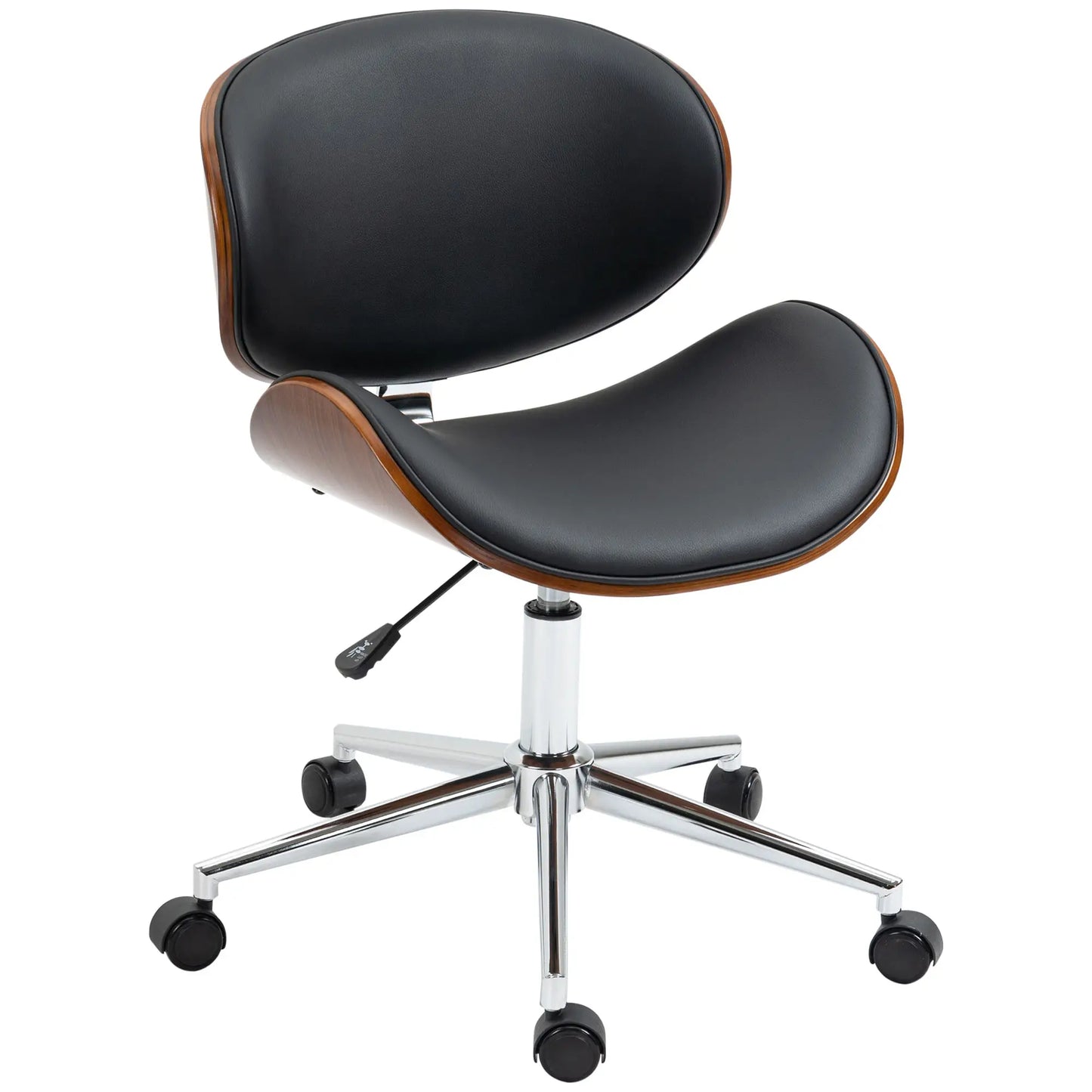 Faux Leather Bentwood Office Chair, 360 Swivel Wheels, Adjustable Height, Black Task Chairs at Gallery Canada