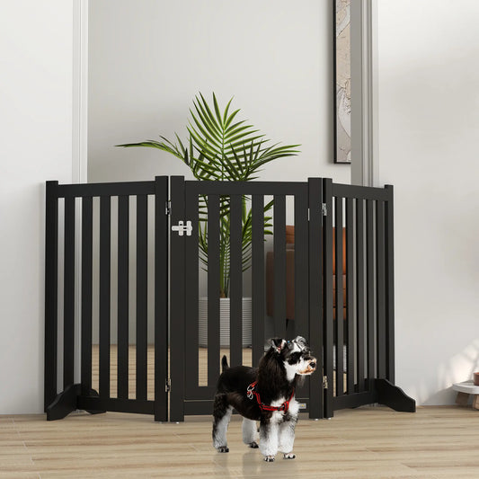 3-Panel Foldable Dog Gate, Medium Size, Black Houses, Kennels & Pens Black at Gallery Canada
