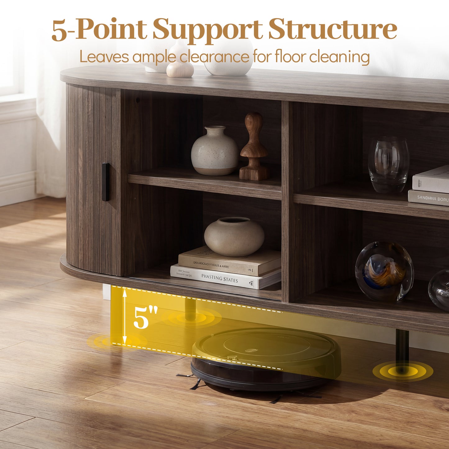 TV Stand For 80 Inch TVs, Mid Century Modern, Walnut Entertainment Centers & TV Stands at Gallery Canada
