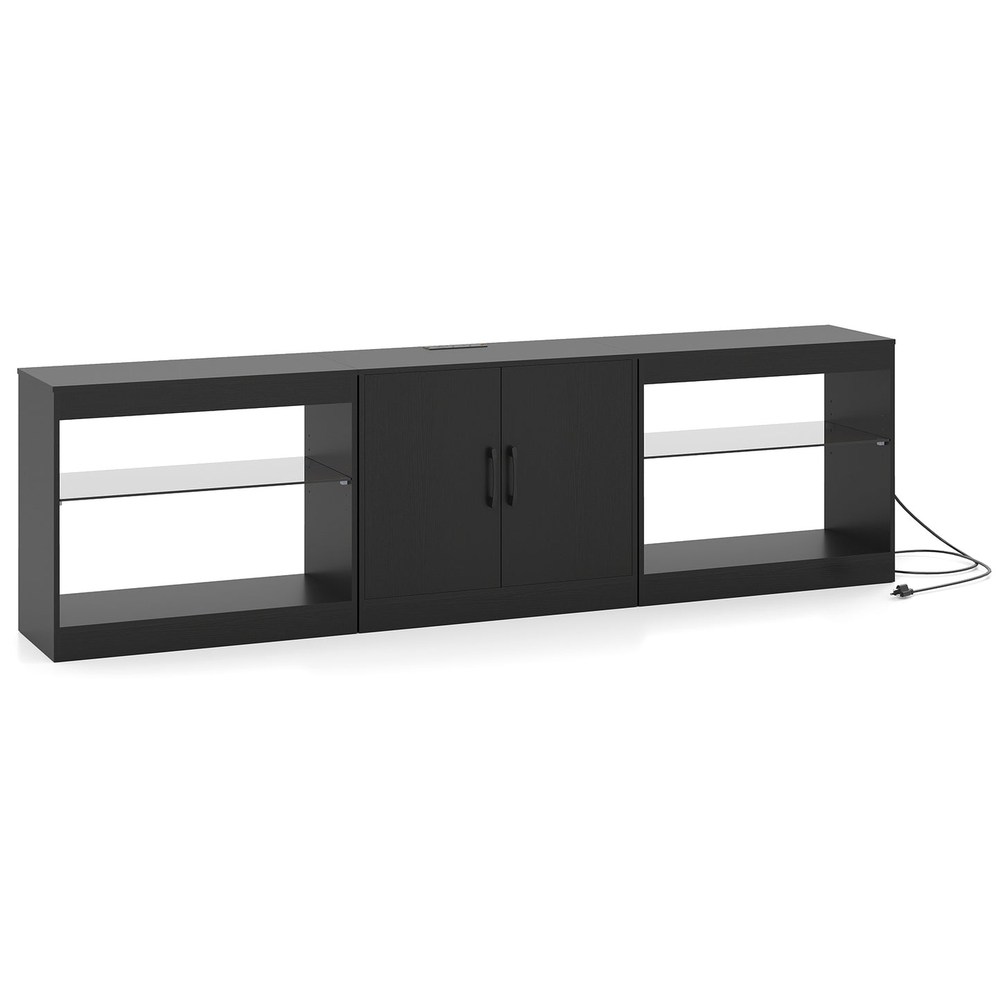 TV Stand for TVs up to 85 Inches LED Entertainment Center with Power Outlets, Black
