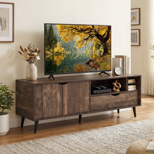 TV Stand For 65 Inches, Rustic Entertainment Center, Brown Entertainment Centers & TV Stands Brown at Gallery Canada