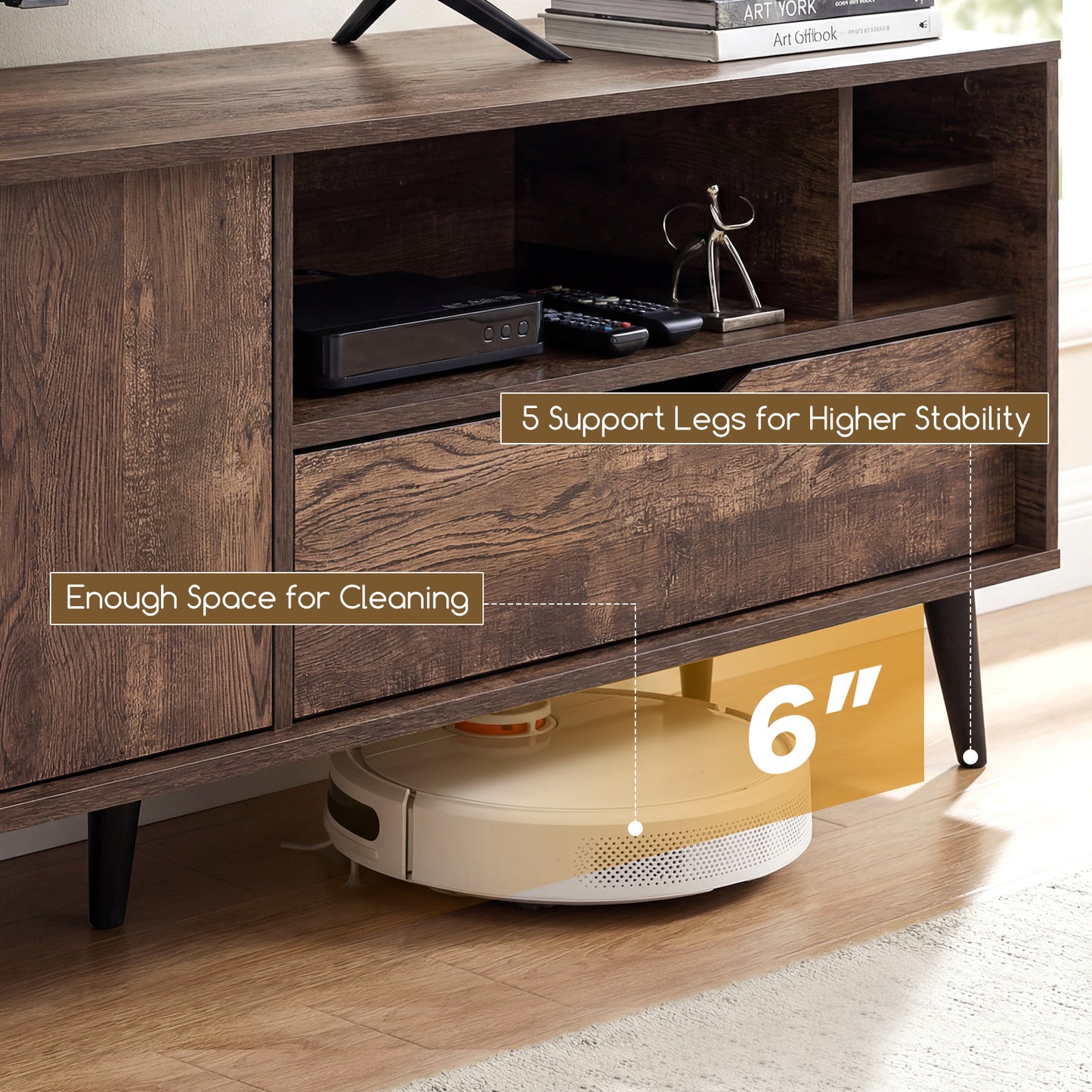 TV Stand For 65 Inches, Rustic Entertainment Center, Brown Entertainment Centers & TV Stands at Gallery Canada