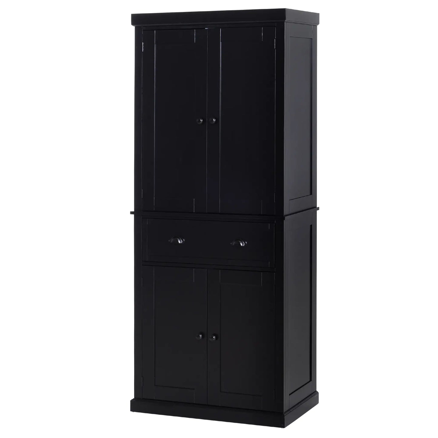 Standing Kitchen Cabinet, 2 Drawers, MDF Board, Black