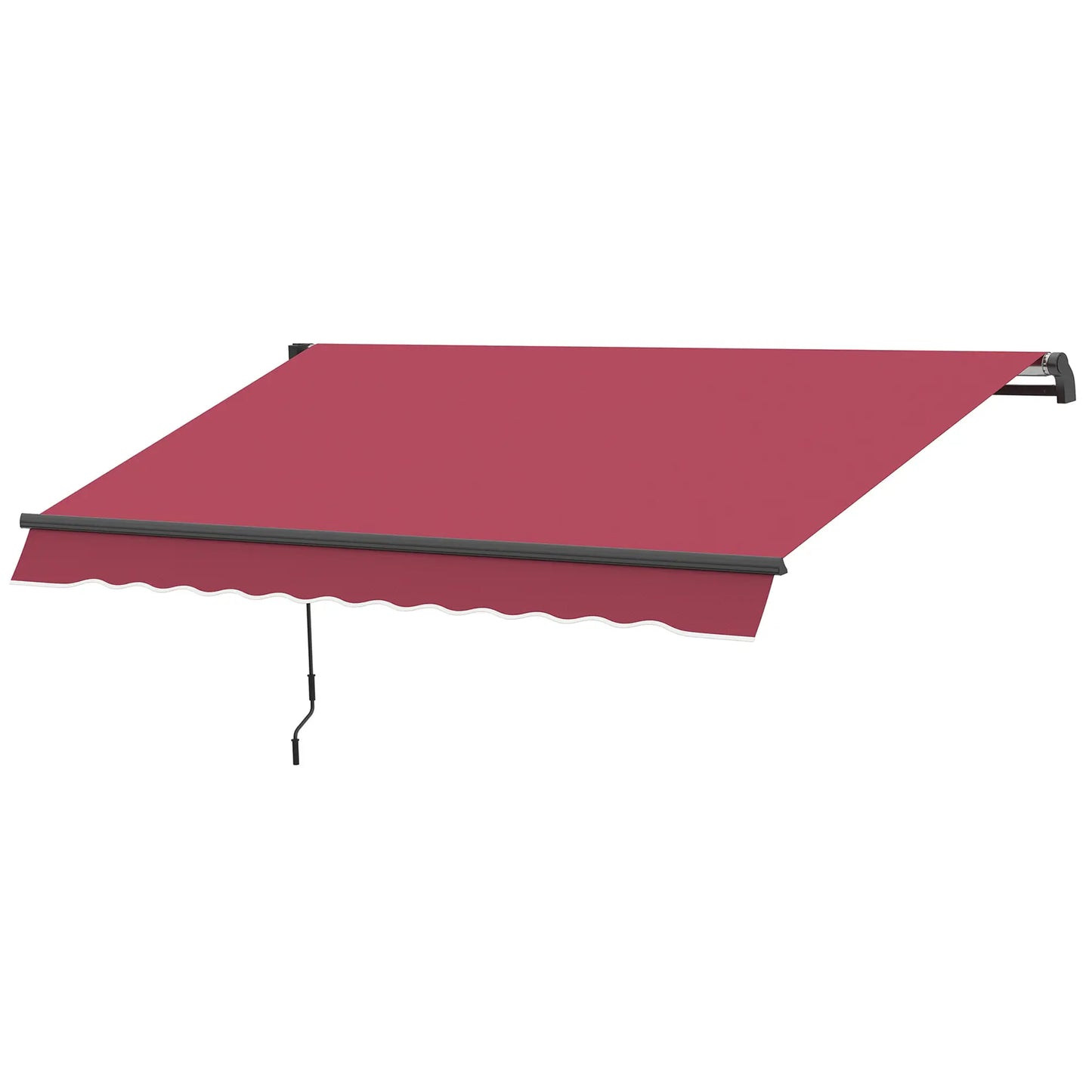 10' x 8' Retractable Awning, Sun Shade Canopy, Aluminum Frame, UV Protection, Red Deck Awnings at Gallery Canada