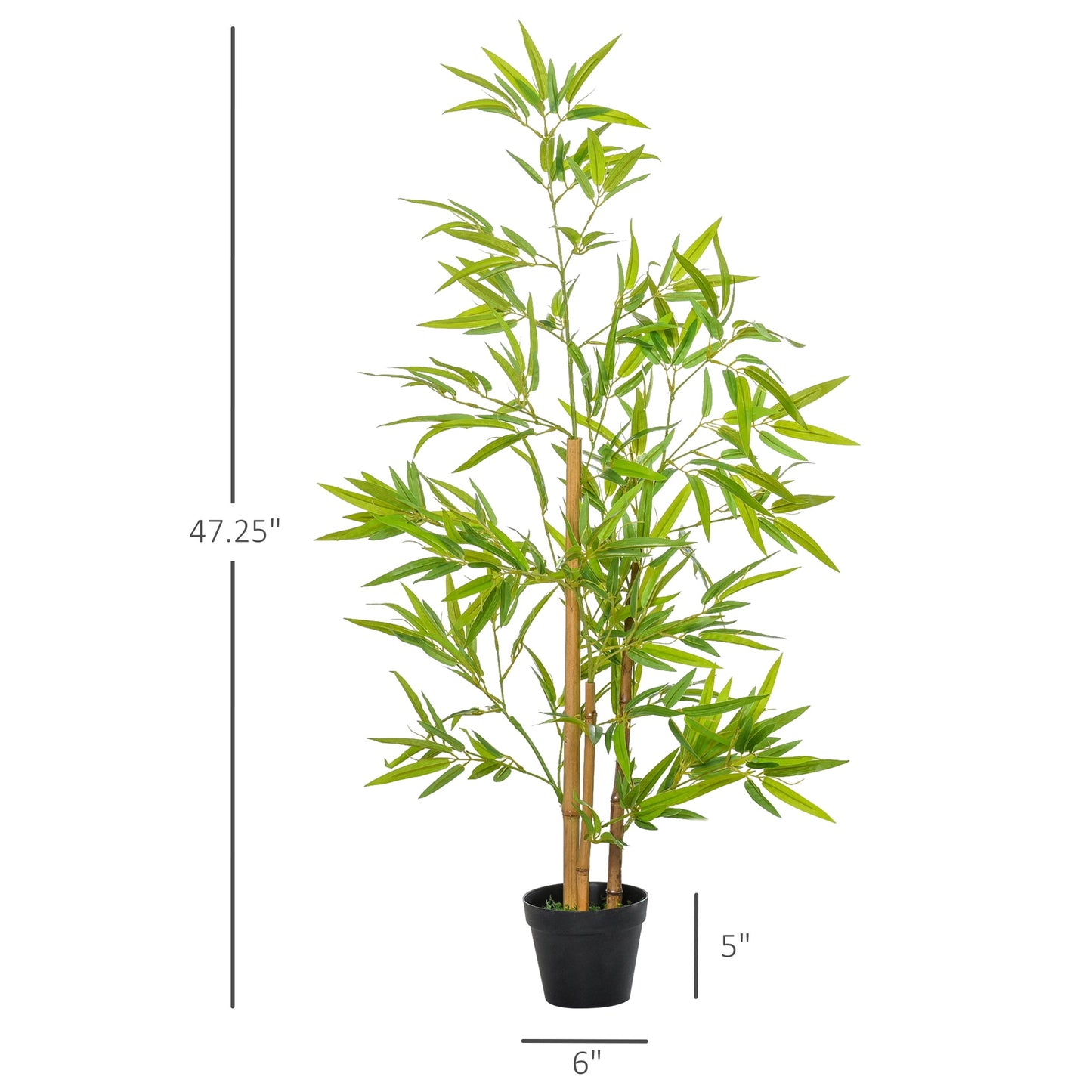 4FT Bamboo Silk Artificial Tree Fake Tropical Tree Imitation Leaf Faux Decorative Plant in Nursery Pot for Indoor Outdoor Decor at Gallery Canada