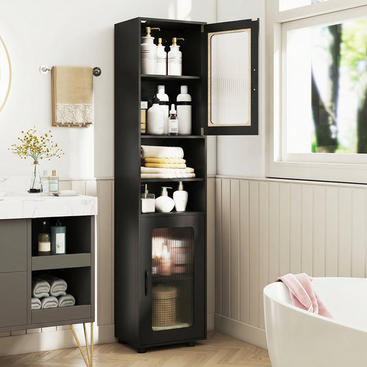 Tall Bathroom Storage Cabinet 67 In, Black Floor Cabinets Black at Gallery Canada