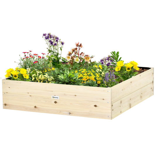 46'' x 46'' Raised Garden Bed Elevated Wooden Planter Box Outdoor for Backyard, Patio to Grow Vegetables, Herbs, and Flowers - Gallery Canada