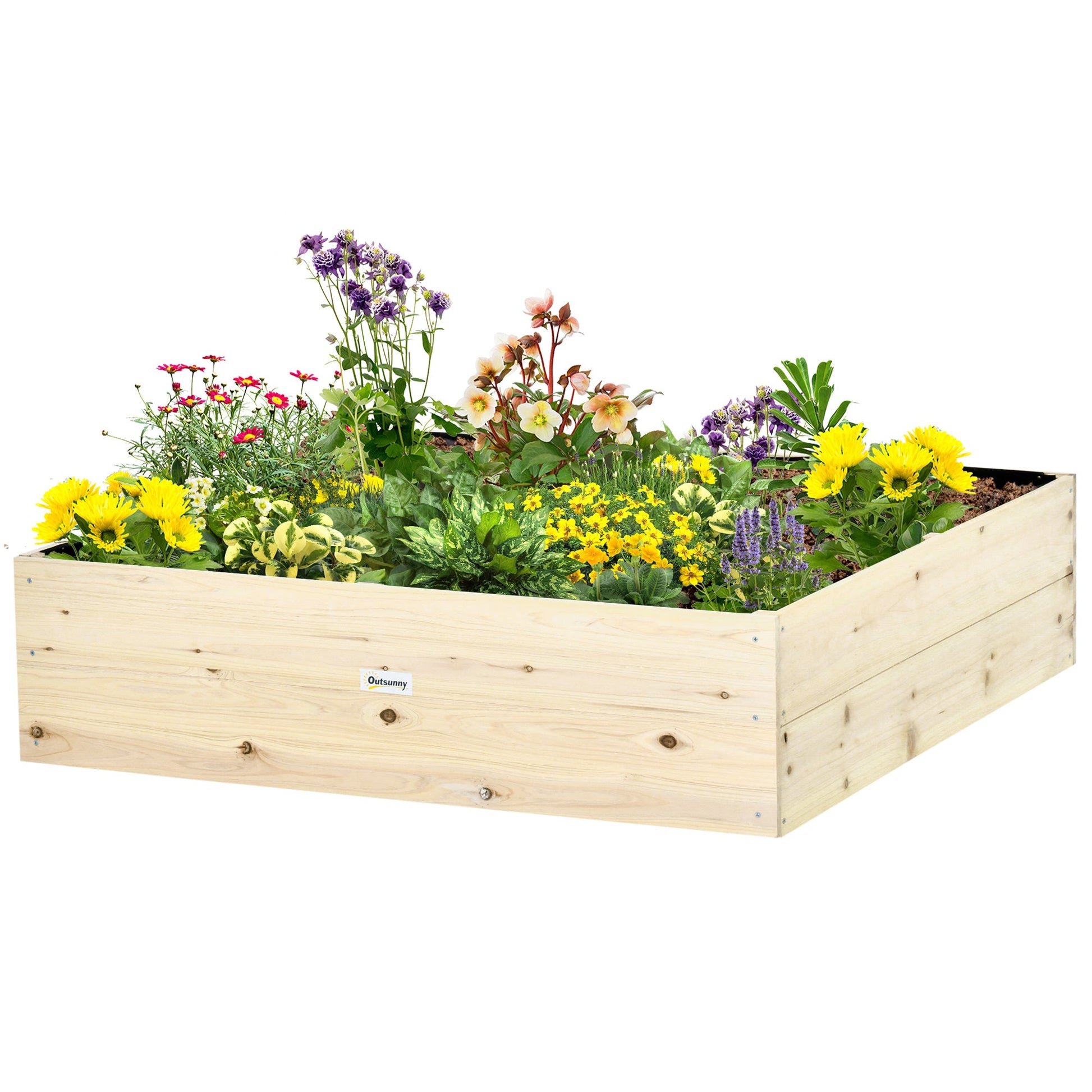 46'' x 46'' Raised Garden Bed Elevated Wooden Planter Box Outdoor for Backyard, Patio to Grow Vegetables, Herbs, and Flowers at Gallery Canada