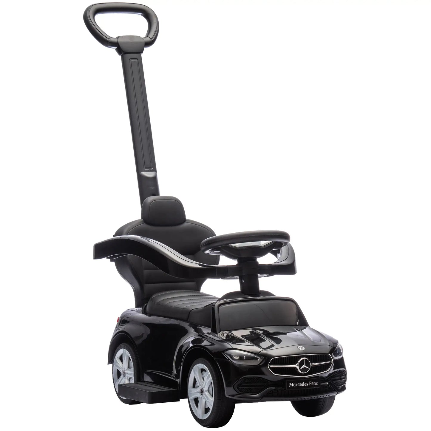 2-in-1 Sliding Walking Car for Toddlers, Black