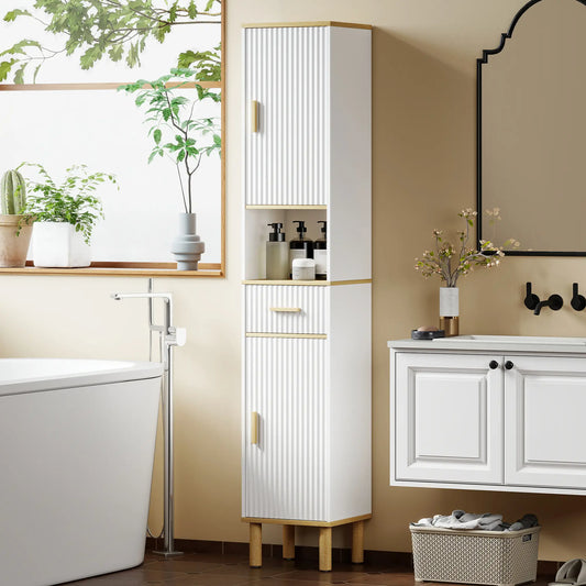 Tall Bathroom Storage Cabinet With Drawer, Adjustable Shelves, White Freestanding Bathroom Cabinets White, Wood Wood Finish at Gallery Canada