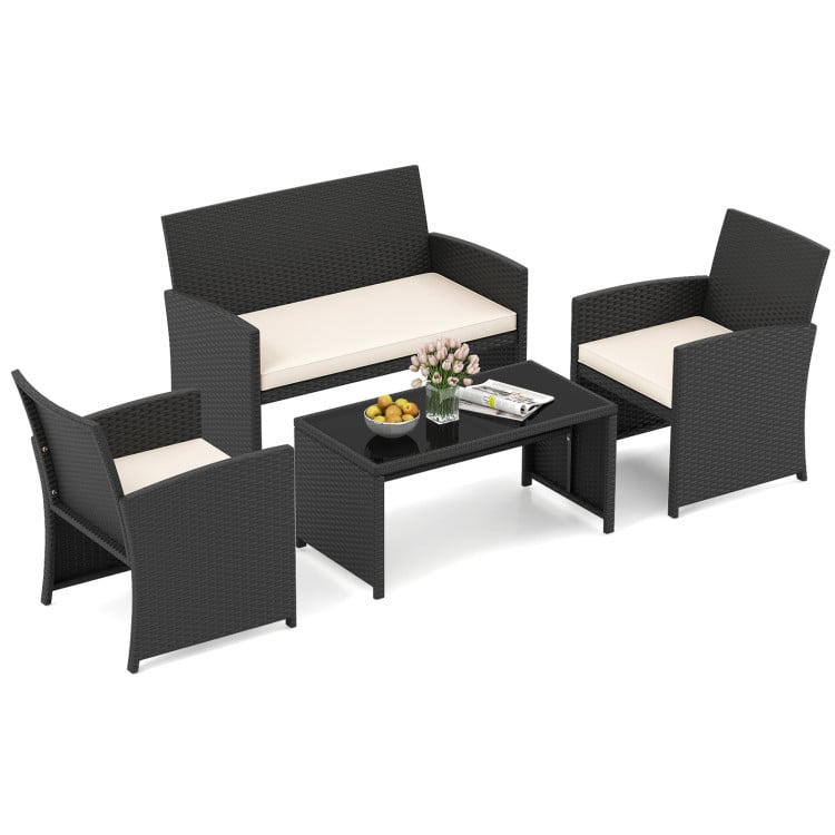 Hardtop Gazebo, 4-Piece Rattan Lounge Set, Outdoor Living Bundle Outdoor & Patio Furniture at Gallery Canada